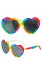Hartjes Feestbril Regenboog Dames Mannen