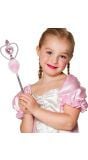 Hartjes toverstaf met diamantjes roze