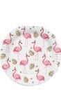 Hawaii flamingo thema papieren bordjes 10 stuks