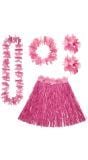 Hawaii rokje en slingers roze