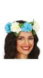 Hawaiiaanse Bloemenkroon Blauw Wit