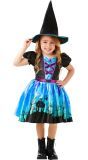 Heks Halloween Outfit Blauw Jurkje Meisjes
