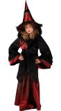 Heks Kostuum Meisjes Zwart Rood Halloween