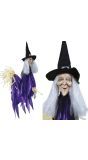 Heks met bezemsteel 60 cm halloween