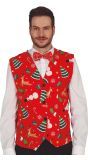 Heren foute kerst gilet rood
