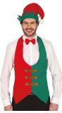 Heren kerst elf gilet rood groen