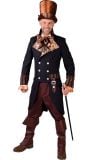 Heren steampunk slipjas zwart