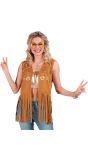 Hippie Gilet Vest Bruin Vrouwen 60s