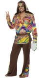 Hippie mannen kostuum multicolor