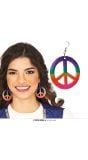 Hippie Peace Oorbellen Meerkleurig