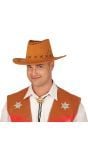 Hoge cowboyhoed bruin