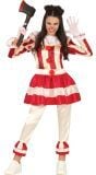 Horror Clown Rood Wit Kostuum Meisjes 14-16 Jaar