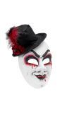 Horror Masker Wit Clown met Hoed