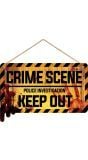 Houten "Crime scene" bord 35 x 20 cm halloween