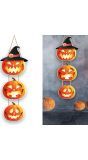 Houten decoratie bord 3 pompoenen 64 cm halloween