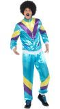 Jaren 80 trainingspak blauw heren