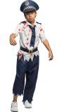 Jongens Zombie Politiepak Wit Halloween