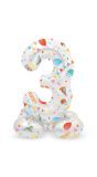 Joyful party print cijfer 3 staande folieballon