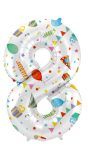 Joyful Party Print Cijfer 8 Folieballon