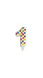 Kaars 1 jaar confetti