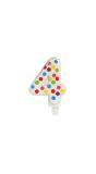 Kaars 4 jaar confetti