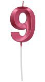 Kaars Glamour Cijfer 9 Roze Metallic