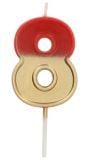 Kaars Retro Cijfer 8 Rood