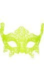 Kanten oogmasker neon geel