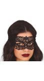 Kanten oogmasker zwart bloemen