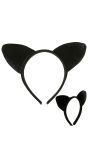 Katten Oren Haarband Zwart Dames Mannen