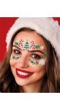 Kerst glitter gezicht stickers zelfklevend