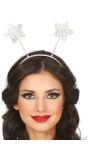 Kerst hoofdband glitter sterren zilver