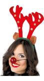 Kerst hoofdband met rendier en bellen