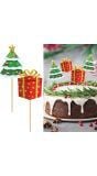 Kerstboom cupcake versiering 6cm 12 stuks