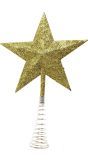 Kerstboom topper spiraal ster goud 23cm