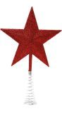 Kerstboom topper spiraal ster rood 23cm