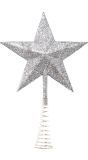 Kerstboom topper spiraal ster zilver 23cm