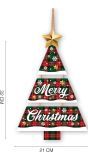Kerstboom wanddecoratie "merry christmas" 32x21 cm
