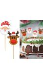 Kerstman cupcake versiering 6cm 12 stuks