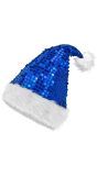 Kerstmuts Blauw met Glanzende Pailletten