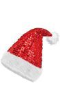 Kerstmuts Rood met Glanzende Pailletten