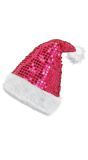 Kerstmuts Roze met Glanzende Pailletten