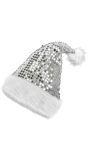 Kerstmuts Zilver met Glinsterende Pailletten