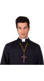 Ketting met houten priester kruis
