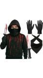 Killer Set Halloween Handschoenen Mes Mondmasker