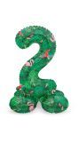Kleine jungle vibe cijfer 2 staande folieballon