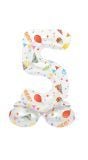 Kleine party print cijfer 5 staande folieballon