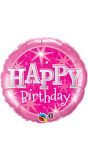Knalroze happy Birthday folieballon