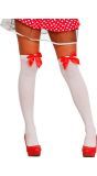 Kniekousen Wit met Rode Strikjes