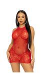Kort Halterjurkje Rood met Strass